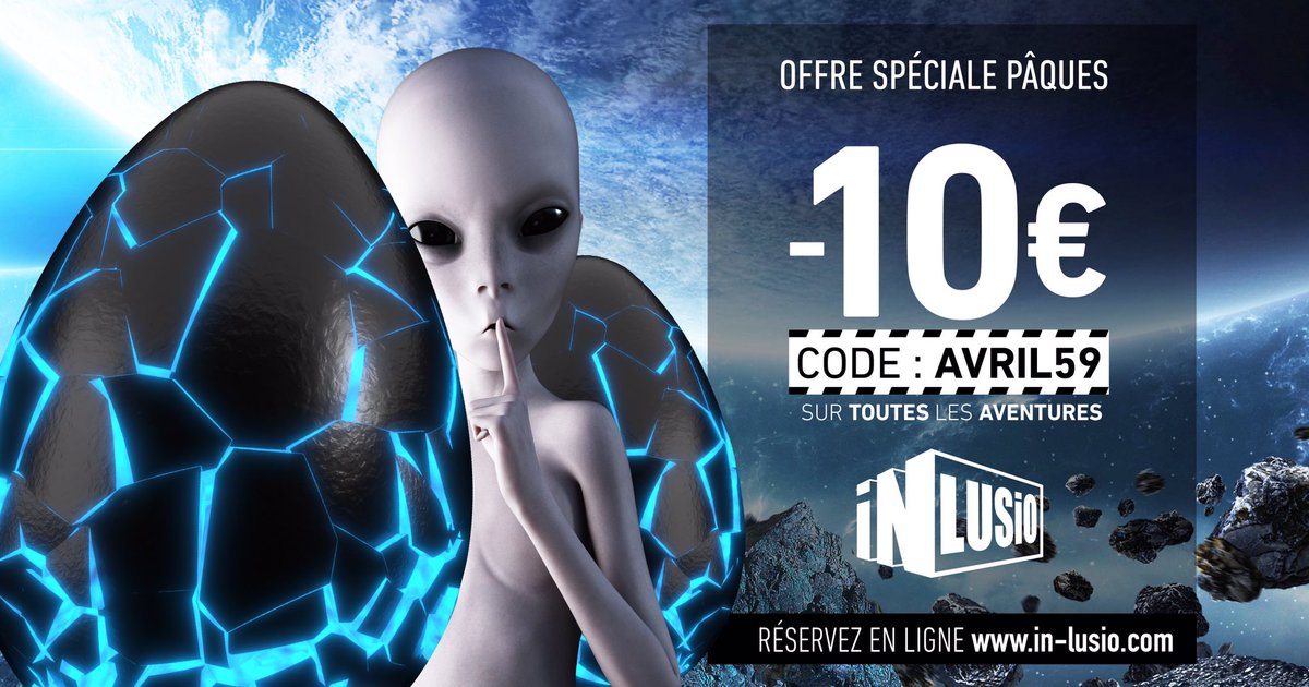 On vous prévient, chez <a href="/in_lusio/">IN LUSIO</a> les 🥚de #Pâques sont 1 peu différents ! Conseil pour votre #team : partez en chasse avant l’éclosion ! 🐣👽🚀 #Lille #RIG Offre #PROMO jusqu’au 21/04