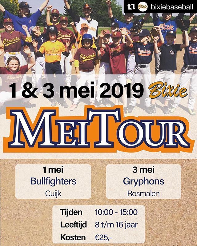 #Repost @bixiebaseball
・・・
📌Doe jij mee met de Meitour? bit.ly/2Uw1ibe