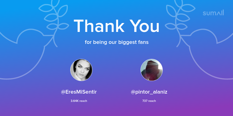 OratoriaViva's tweet photo. Our biggest fans this week: @EresMiSentir, @pintor_alaniz. Thank you! via https://t.co/c5gFX3EaJH https://t.co/lhVRpPid0X