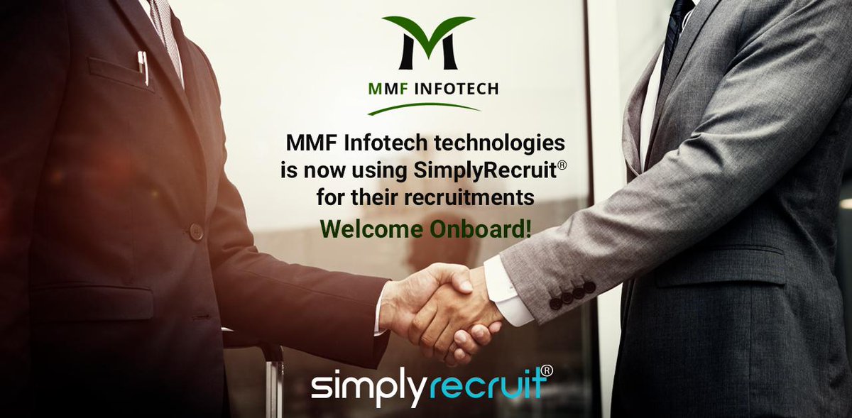 simplyrecruitSR's tweet photo. MMF Infotech technologies are now using SimplyRecruit® for their recruitments.
We are glad to welcome onboard!
Request your free 1 month trial at https://t.co/rQg5RBalzy
#SimplyRecruit #Recruitment #HumanResource #Hiring #ResumeBank #EasyHiring #PerfectHiring #HireCandidates https://t.co/ZD1f6FZlzc