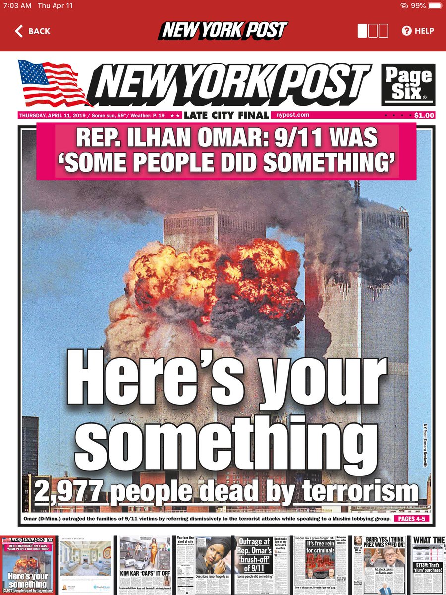 New York Post destroys Ilhan Omar over 'someone did something on 9-11'