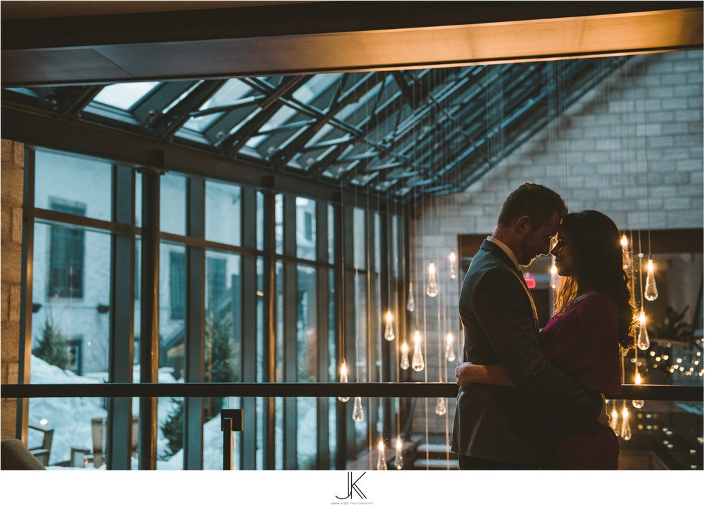 JohnKOOPhotography.com | S + W | Here's another portrait after their #SurpriseProposal . We decided to go warm up @HotelWilliamGray &amp; take some portraits. (a must see/stay hotel).Congrats!⁣
#MontrealSurpriseProposalPhotographer
#couplesportraits  
#SheSaidYes⁣