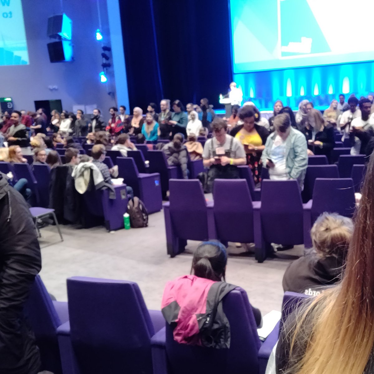 So glad to see so many backs to the stage in solidarity against the comments made in conference. #NUSNC19 #NUSConference
