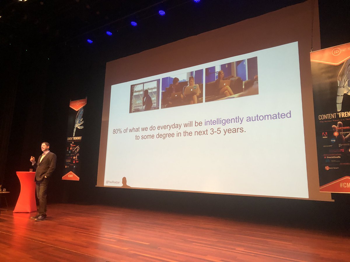 A great start to Content Marketing Fast Forward 2019 <a href="/paulroetzer/">Paul Roetzer</a> speaking about AI and marketing #marketing #AI #contentmarketing