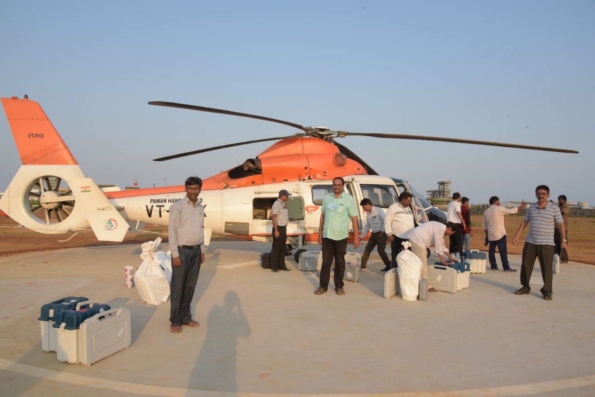 EG_Collector's tweet photo. First set of EVMs arrive back to Kakinada from the naxal impacted Andhra Orissa border of Rampachodavaram ST Assembly Constituency, east Godavari,
#CEOandhra
#EG_Collector
#GotInked
#MyVoteMatters
#DeshKaMahatyohar
#LoksabhaElection2019
#GoVote
#GoCall
#MyVoteQ https://t.co/CpGrcrTeqi