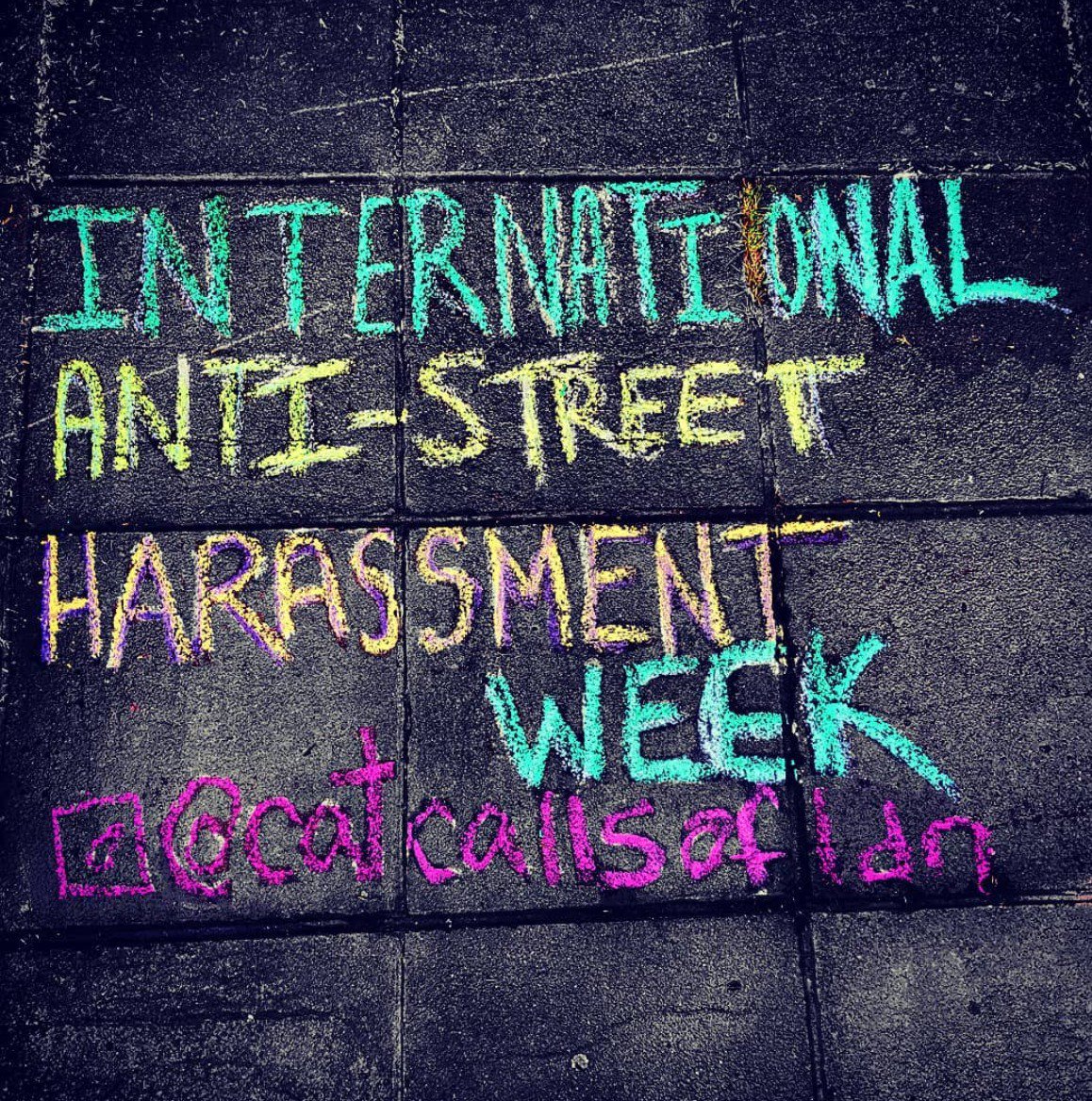 catcallsofldn's tweet photo. This Saturday, April 13th for anti-street harassment awareness week, we will be hosting a public chalk event at @LeakeStArches from 12:00 to 16:30 to raise awareness about street harassment. Come on down and share your experiences with us! Event link --> https://t.co/pxePANfA7v https://t.co/PxJs8XQIvq
