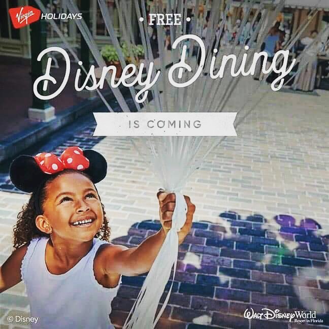 Disney dining is coming! Save your spot at @VirginHolidays @bluewatershopping and let us unleash the magic! Call us on 0344 557 4783 for more details 😁