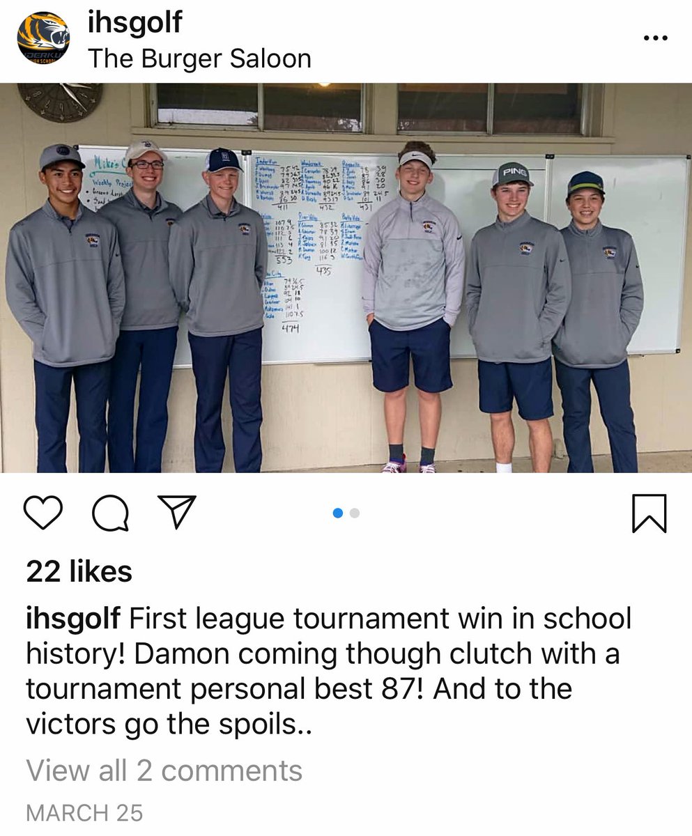AthleticsNusd's tweet photo. The Inderkum Boys Golf Team is currently in 1st place in the CVC- they take on Antelope today in a match &amp; Congrats to Coach Woodworth &amp; all IHS golfers with this league tourney win too! 👏🏽🏌🏽‍♂️#letsgotigers @IHSTigerSports @natomasbuzz @NatomasUSD @SacBee_JoeD https://t.co/IcgFwGNpaz