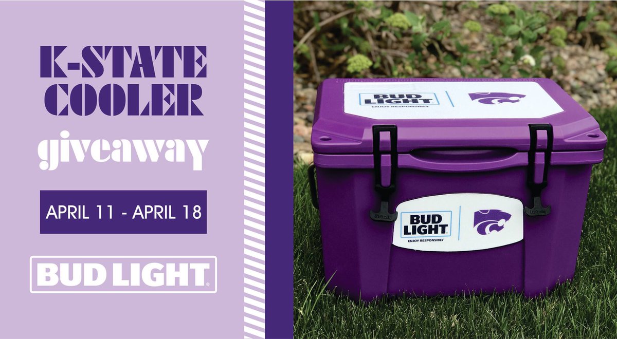 ITS BACK! 💜

K-State Cooler #Giveaway! 

In honor of the KSU Spring Game on Saturday, enter to #win this K-State <a href="/budlight/">Bud Light</a> Grizzly Cooler! 

Just rt &amp; follow us! 

Winner chosen at random on 4/18 at 12p. Pick up only. 21 to enter. Enter AGAIN &amp; get full info on our FB!