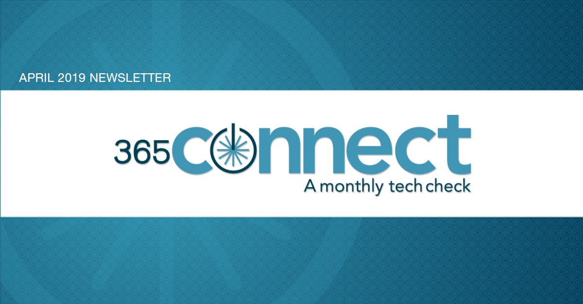 365tech's tweet image. Just released – Our 365Connect April newsletter - learn about our Cloud service and the answer to “When should I use OneDrive or SharePoint?” Enjoy! conta.cc/2KnBmtw #newsletter #TechNews #ITManaged #WorryFreeIT #Microsoft #cloud