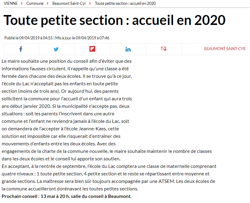 EcoleduLac86's tweet photo. Petite précision suite à cette publication dans la presse : "L'école du Lac accueillera les élèves de Toute Petite Section en fonction de la répartition pédagogique et des places disponibles." https://t.co/paJLvvaU7R