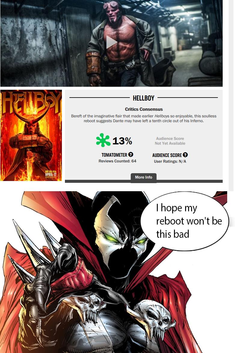 Guyver_Spawn's tweet photo. A dumb meme that I did for fun. #Spawn #Hellboy #Hellboy2019 #HellboyMovie #Spawnreboot #ToddMcfarlane #HorrorMovies https://t.co/xjrYr7R4Ch