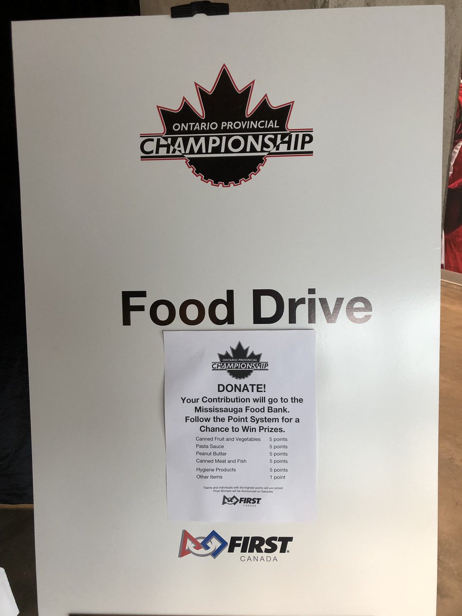 GirlsInSTEMEAC's tweet photo. Calling all teams at Ontario Champs! This weekend we are accepting non-perishable food donations for the Mississauga food bank! Donate for a chance to win a prize! You can find us next to the merch table! #ONchampsgivesback https://t.co/npfND4GjWw