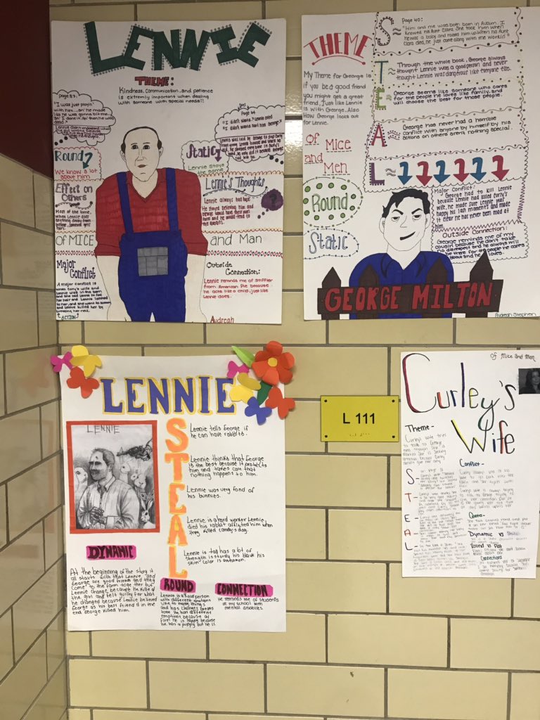 Some awesome characterization work from my sophomores! #ofmiceandmen #learnatrhs #weRrichmond