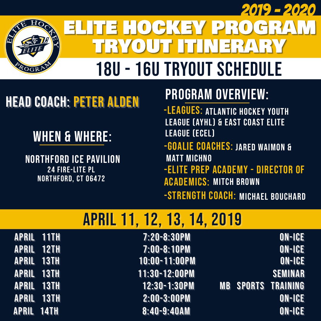 EliteHockeyAAA's tweet photo. 🔥Tryout #szn
18U-16U-15U Midget tryouts start tonight! Are You With Us⁉️ #choosetheprogram https://t.co/NWjd2qwblU