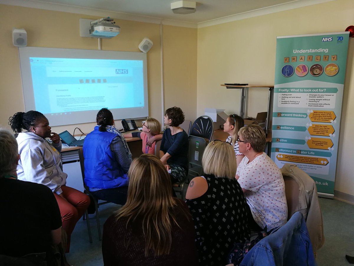 pd2ot's tweet photo. A second day of end of life care and frailty discussions with staff from older adult's mental health @Southern_NHSFT. Good to be joined today by @TheJoshHammond. Even more #frailtyfriends recruited! @AbigailBarkham @FrailtyFriends https://t.co/pvwhROfDXa