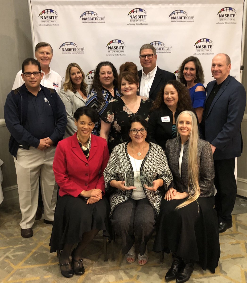usfsbdc's tweet photo. Congratulations to all of our @FloridaSBDCN #CGBPs for receiving @NASBITE_Int 2019 Program Excellence Award for their Export Marketing Plans. They do an amazing job of helping FL #smallbiz export their products &amp; services! https://t.co/E75iyHHO48