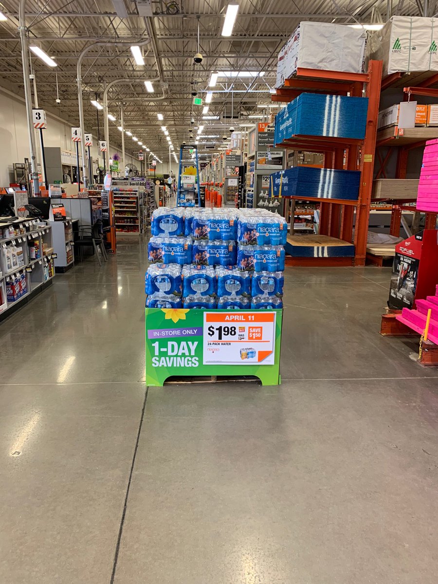 Great price on 24 pack water 1.98 at your Alexandria Home Depot. ⁦<a href="/THD0374/">The Home Depot 0374</a>⁩