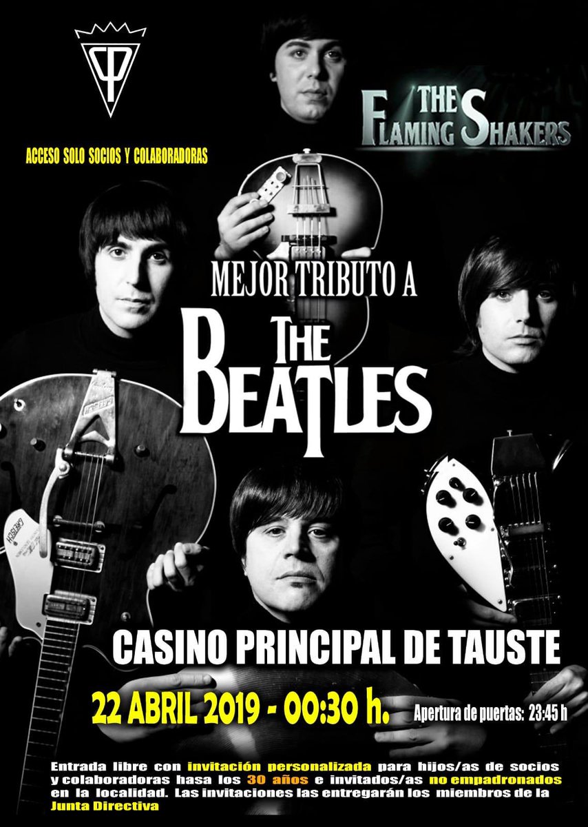 🗣Lunes 22 Abril, Casino Principal De Tauste.
🕰00:30.

#Tauste #TheFlamingShakers

theflamingshakers.com
