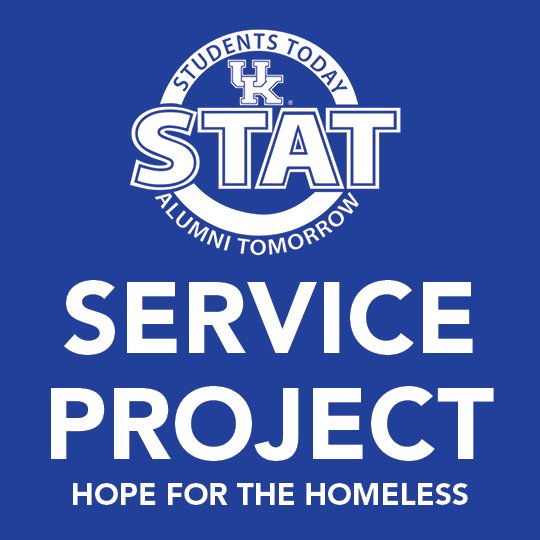 Join your fellow Wildcats in a STAT service project from 6 -8 pm on April 17th @ the King Alumni House. We'll be making brown bag lunches for the Hope Center's HopeMobile to help end hunger in Lexington! We will be serving dinner to those who attend. See you there! #WeAreUK #STAT
