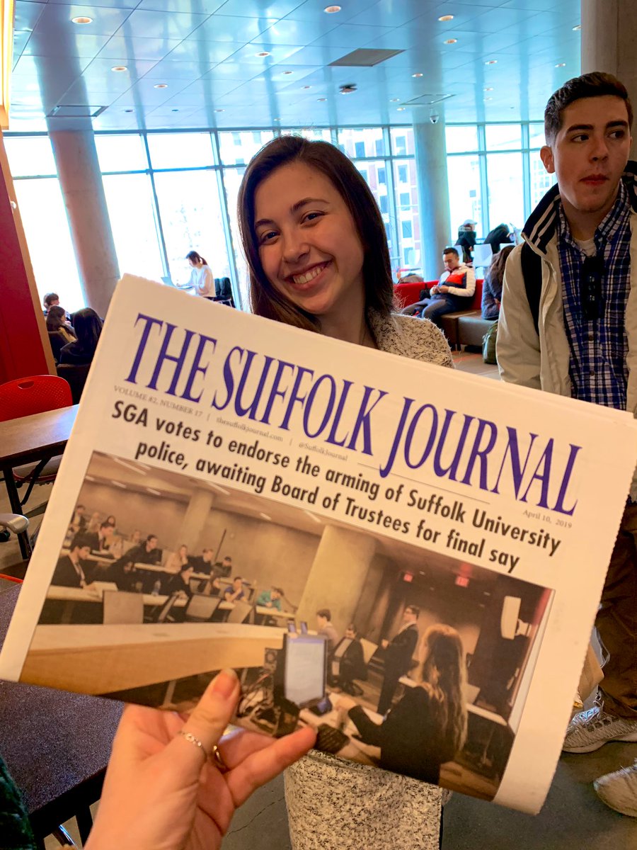 SUOLMarissa's tweet photo. just picked up my copy of @SuffolkJournal !! 💓💓 also got a FREE DONUT FROM @SuffolkPC. 100% the highlight of my day https://t.co/AS98dCMFBS