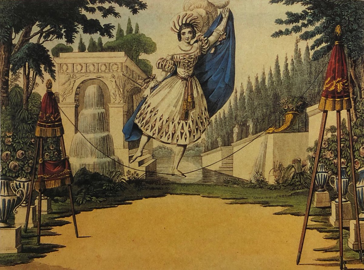 Papier Colle No Twitter 綱渡りの歴史という面白い本 著者は女性歌手であり 綱渡り 芸人としても活動していたエルミーヌ デモリアーヌ 15 19世紀の綱渡りのイラストの量の多さに驚きます 見世物が流行していたんですね 古代ギリシャから 綱渡りという技術があっ