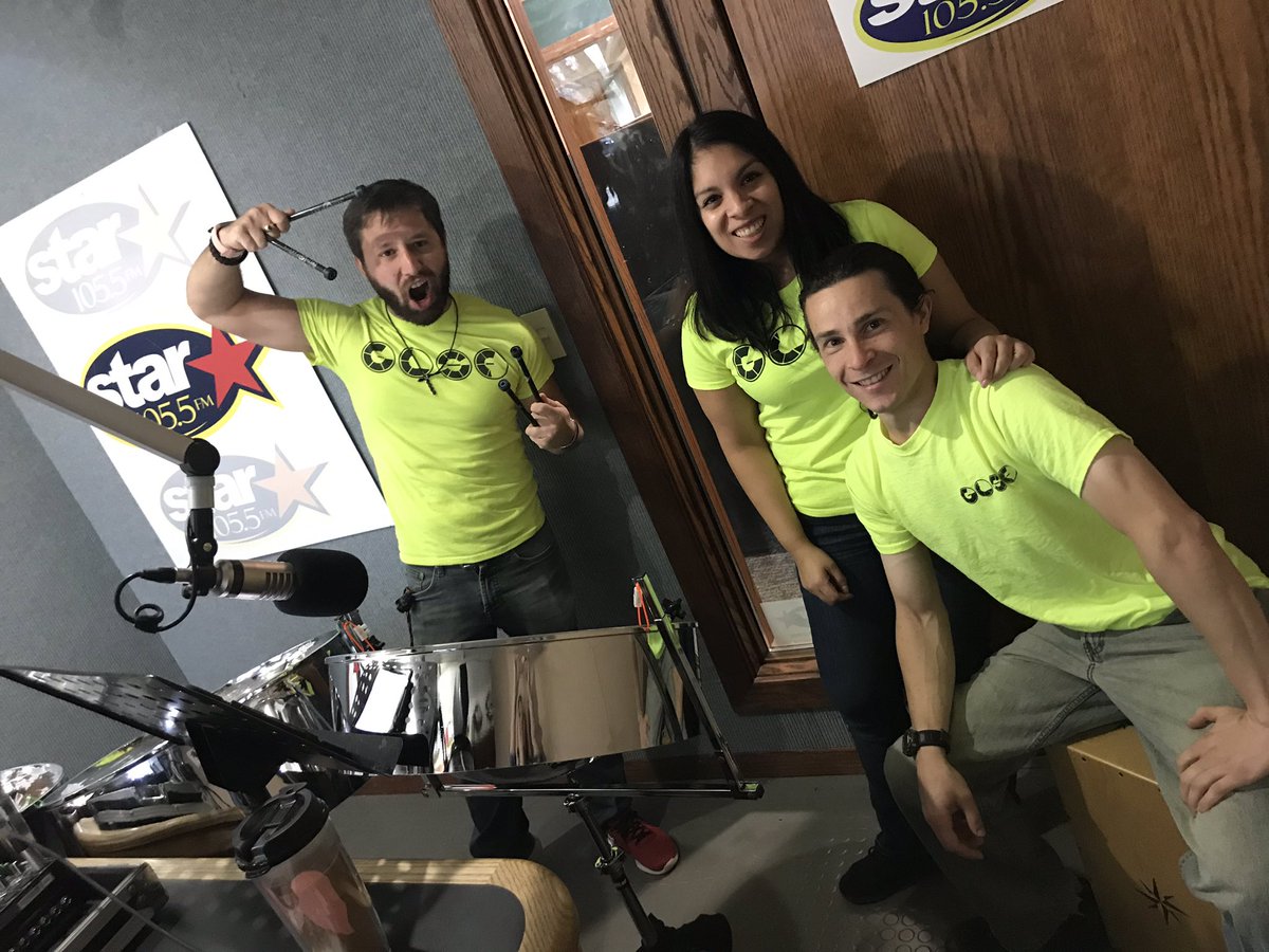 Star1055's tweet photo. Ahead of the bug Great Lakes Steelpan Festival is @PottsPansSteel in studio! Playing your favorite Star music! - @radiojoecicero @TinaBree2 https://t.co/qdeBCebVNU