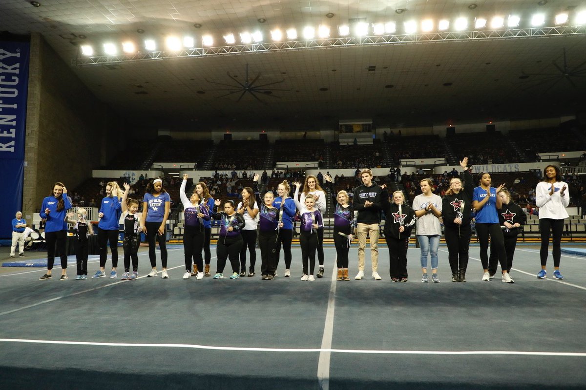 UKAthletics's tweet image. Senior Night last month was special for @UKGymnastics. The Cats hosted members of the @sokentucky gymnastics team at Memorial as part of the @PassportHealthP #CatsInTheCommunity Program. #WeAreUK