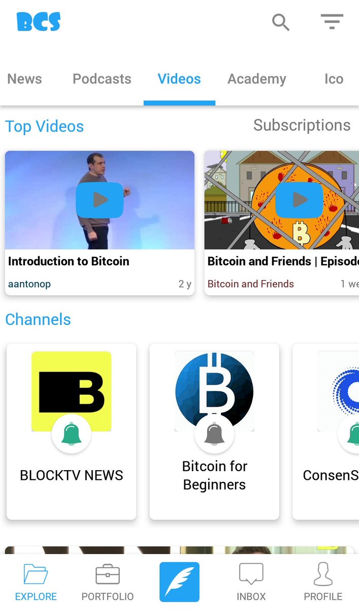New listing :
Now you can access @BLOCKTVnews Youtube Videos from BCS app.
#bitcoin #crypto #blockchain 
iOS- itunes.apple.com/in/app/the-blo…
Android- play.google.com/store/apps/det…
