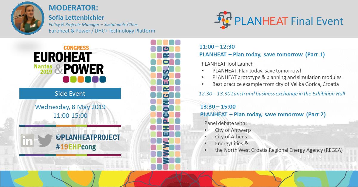 The PLANHEAT final event will take place in less than a month at #19EHPCong! 

PLANHEAT prototype launch 🚀: easy-to-use tool for sophisticated 👩‍💼analyses 
#Heatplanning city success stories from: 💚#Antwerp 💚#Athens 💚#VelikaGorica 

Register for free! planheat.eu/archives/ph_ev…