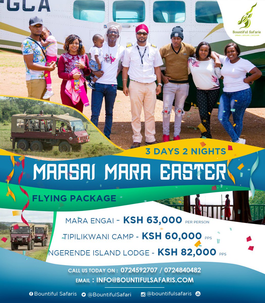 Bountifulsafari's tweet photo. The Flying package for #EasterNaBountiful are still available. Ukikosa kwenda Maasai Mara utaregret sana. https://t.co/wtUI1pjhZd