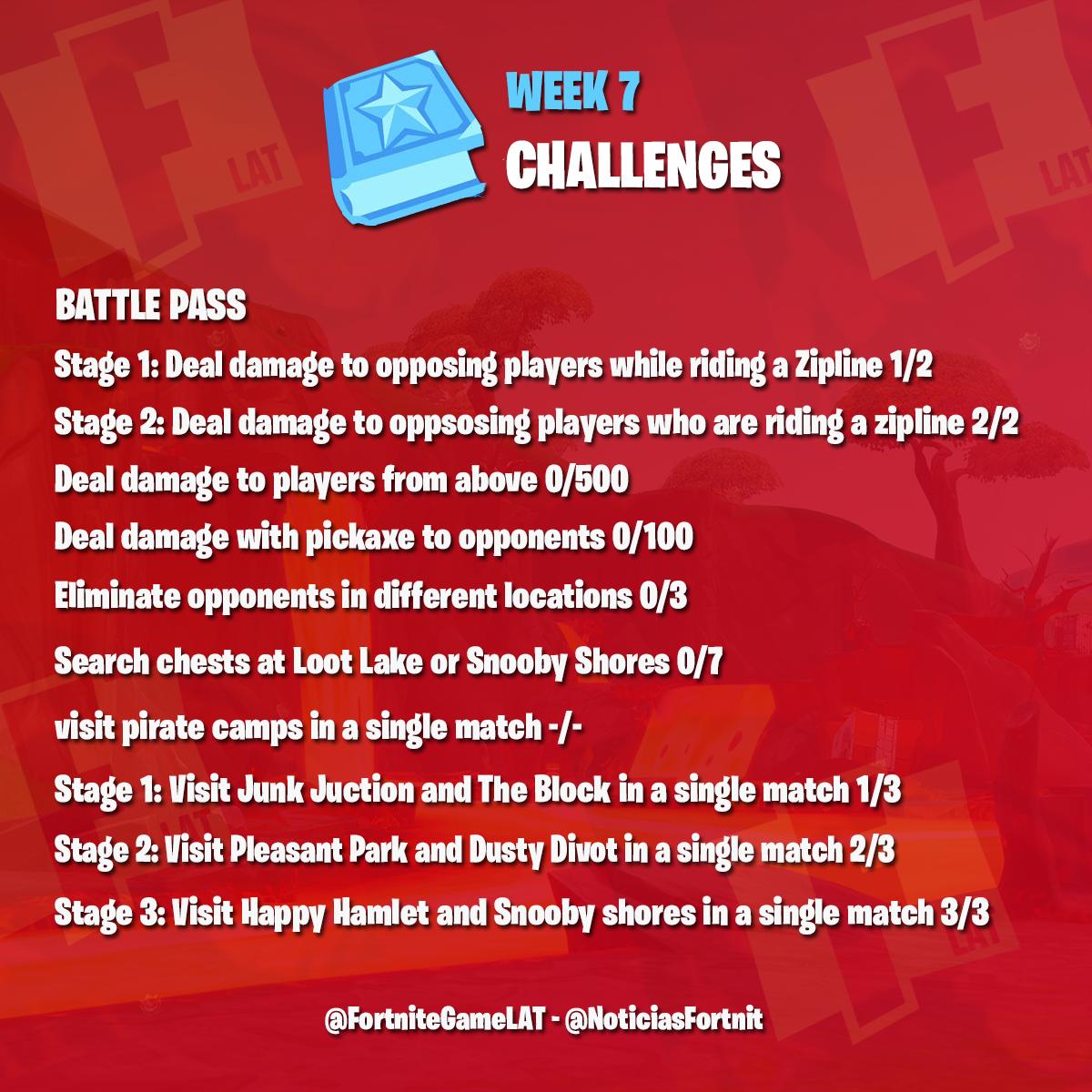 NotPaloleaks's tweet image. Week 7 Challenges | Desafíos Semana 7

-Se activan en 30 minutos

#Fortnite #Week7challenges #Desafíos #Semana7