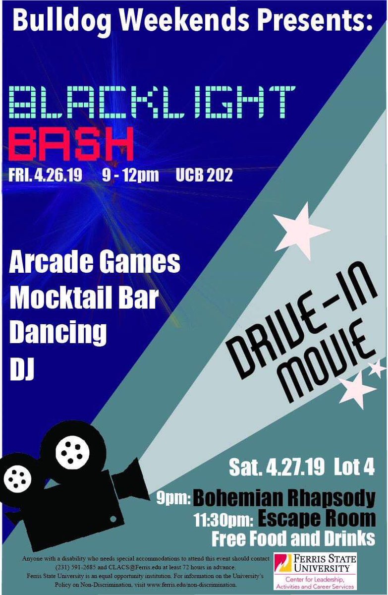 FerrisCLACS's tweet photo. A weekend packed with fun new events all right here on campus. Check it out!! https://t.co/60rc4evDPN