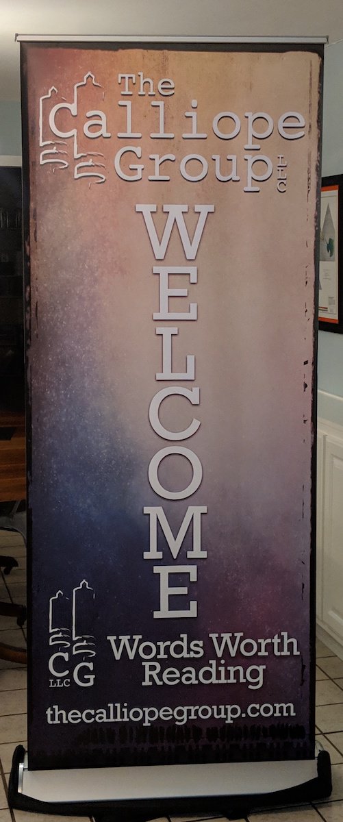 The banner is here! The banner is here! See you Saturday at #TulsaLitFest small press fair. Books and Books and Banners.