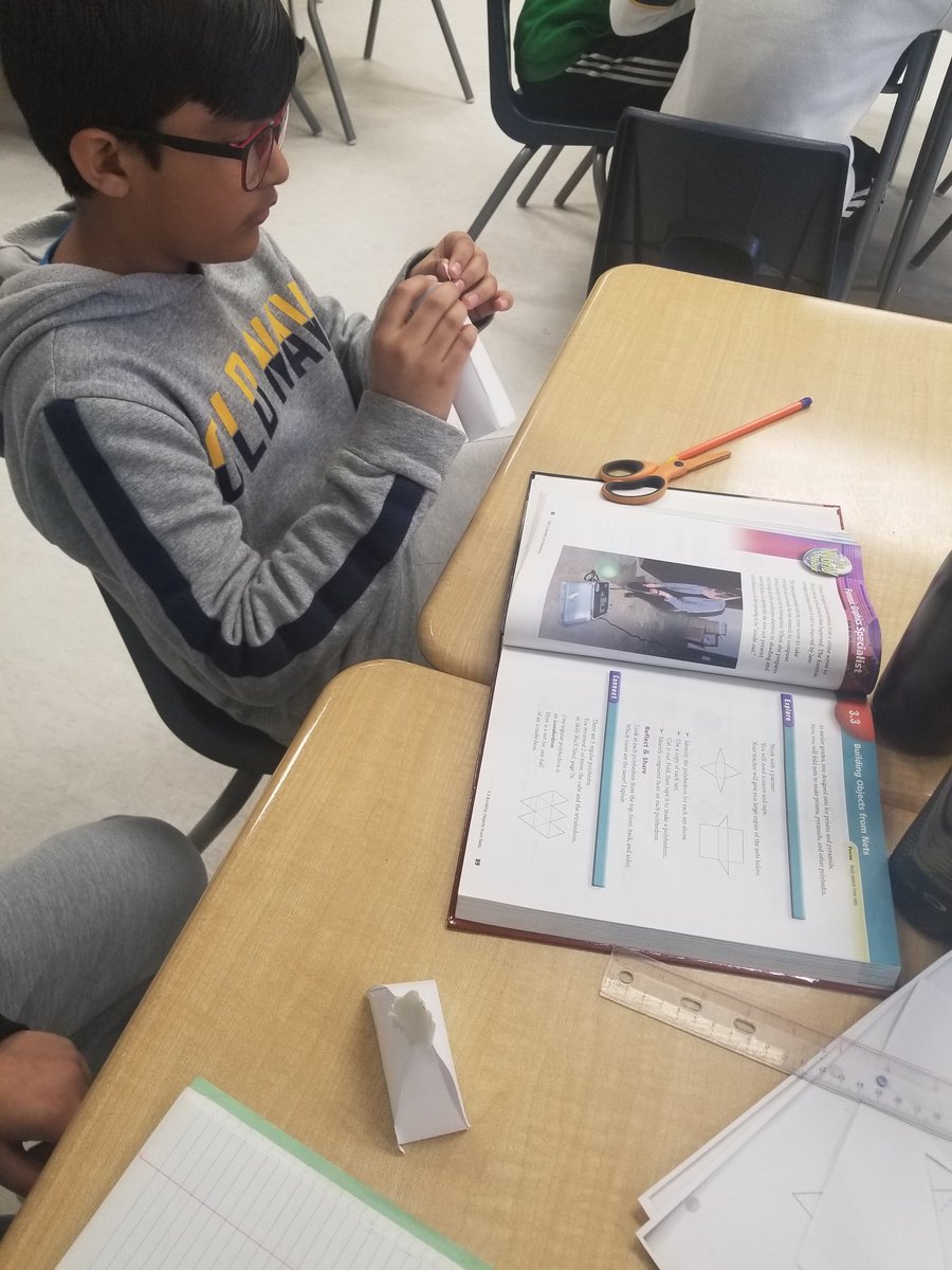 SibDaley's tweet image. Building objects from nets and using their nets to gather information  @SIBpeel @MikeRicci13
@fiorinipeel  #grade7math #nets #geometry #3dsolids #exploremath