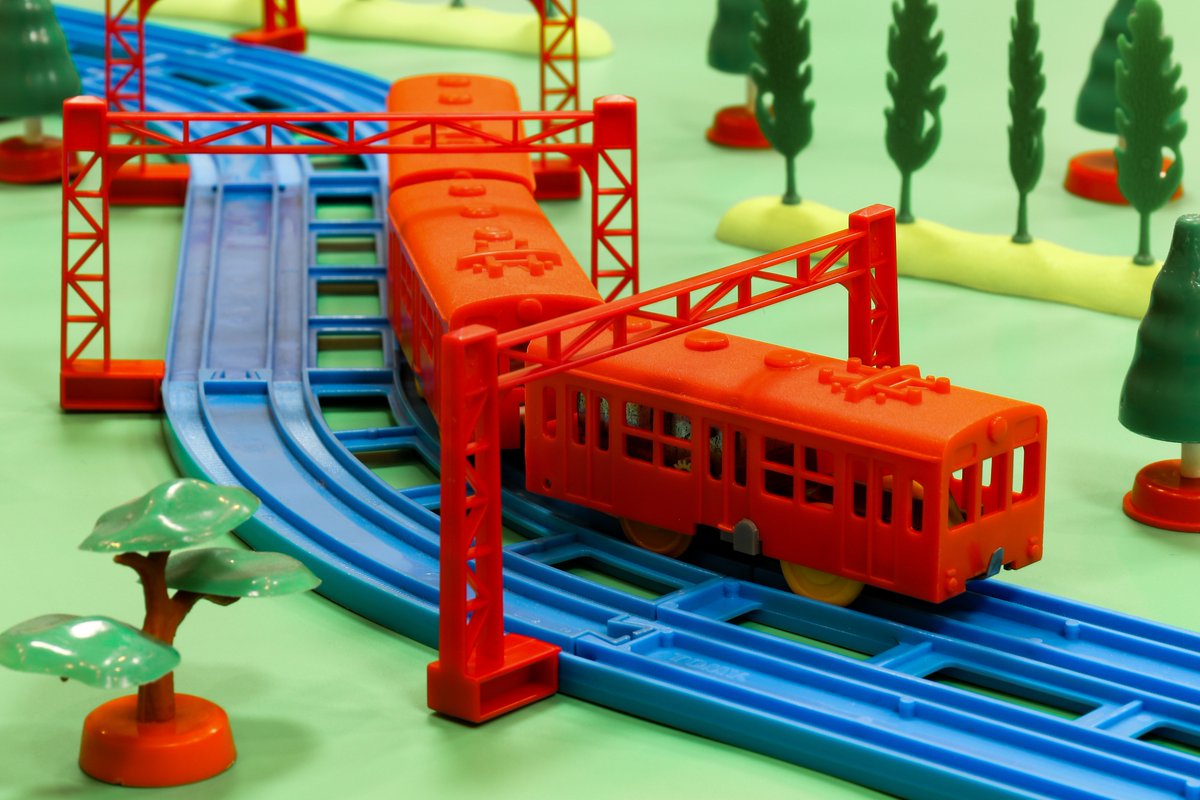 プラレール】電動プラ電車 電車 前スイッチ 旧動力 緑色 日本製