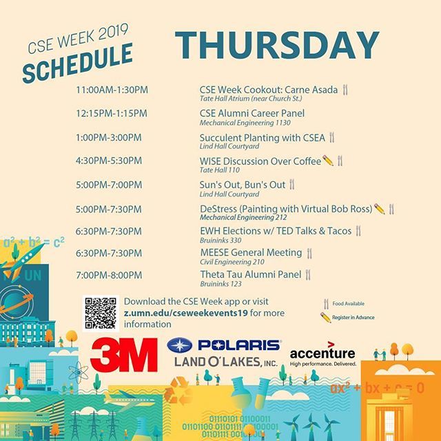 cseweek's tweet image. The cookout goes on! Despite the forecasted snow, SESB, SHPE, and Plumb Bob are cooking up Carne Asada in the Tate Hall atrium from 11-1:30. Come pack a kit for a free meal. Once all the kits are packed, we are serving out free meals while supplies last #cseweek19 
Note: the…