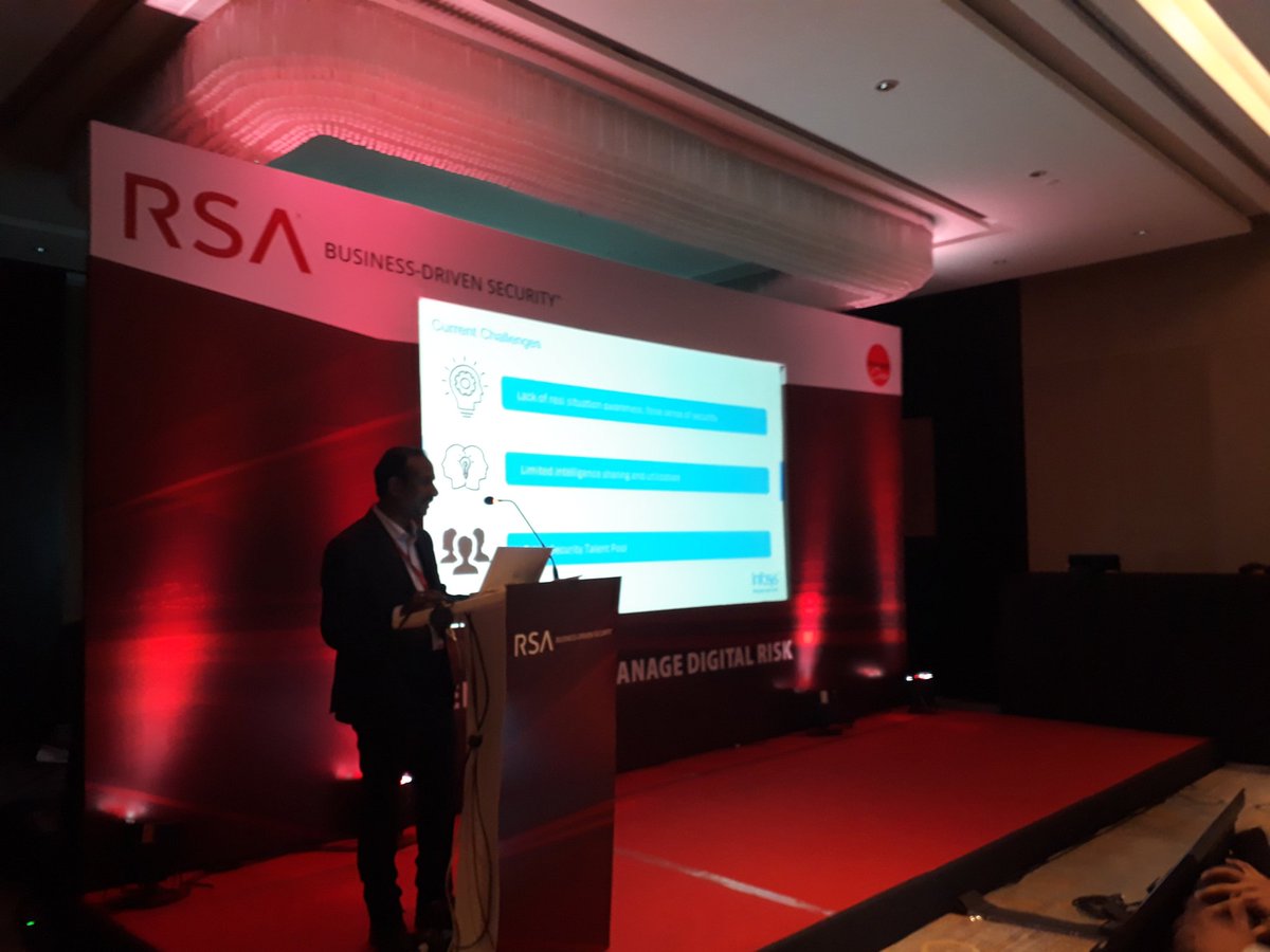 RSAAPJ's tweet image. #infosys at RSA C-level event #bengaluru talking how they use RSA #netwitness platform for security controls and automation