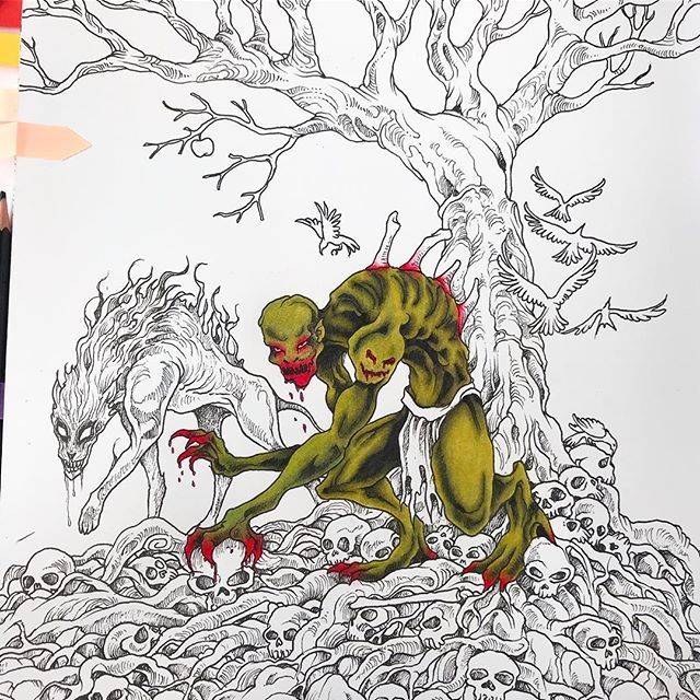 kiah_errol's tweet photo. Mr wendigo/ ghoul is all done except for his ragged pants 😈 #adultcoloringbook #pencilcrayon #pencilcrayons #pencilcrayonart #kerbyrosanes #fantomorphia
#adultcoloring #yulepresent #newproject #wip #colouringwip #adultcolouringwip #mythomorphia #myt… https://t.co/MVscGV6lp8 https://t.co/wkmUFyylQQ