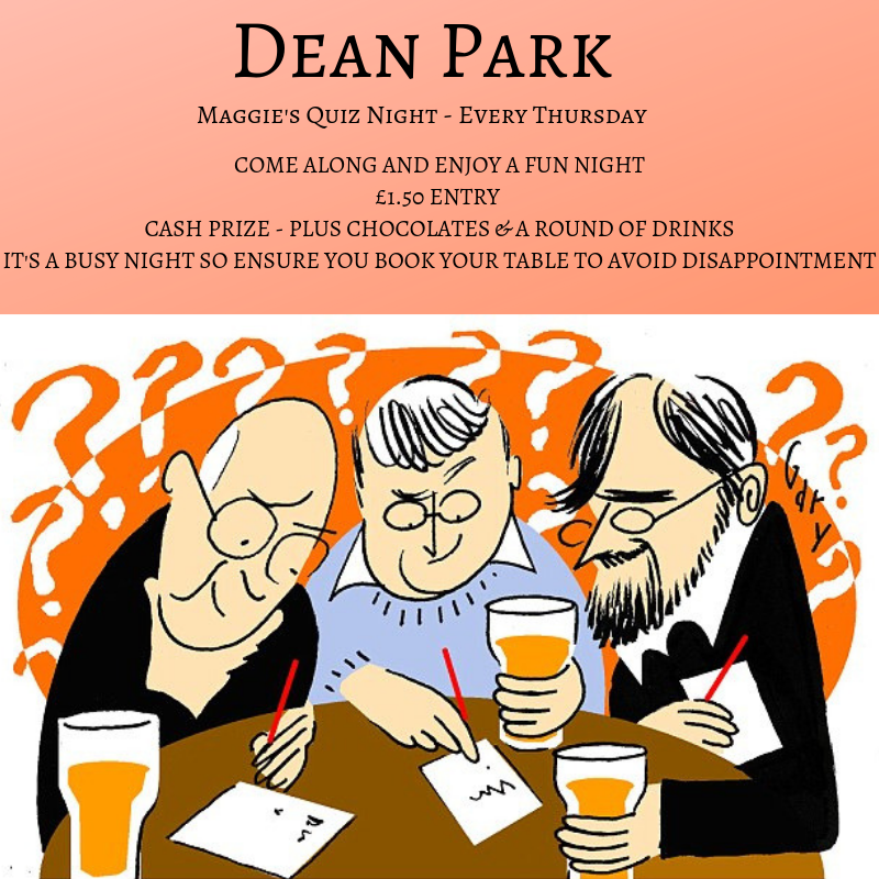 #Pubquiz - Its Thursday!  Quiz night - have you booked your table?