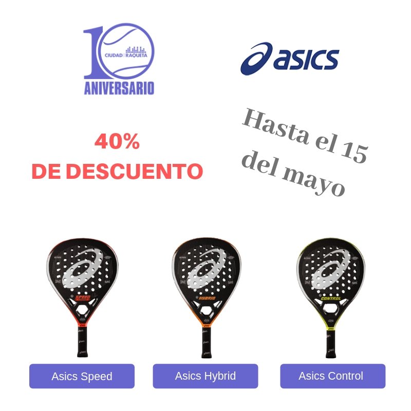 Mañana Introducir algodón Ciudad de la Raqueta on Twitter: "⚠️ ATENCIÓN ⚠️ ¡Hasta el próximo día 15  de mayo habrá un 40% de descuento en palas @ASICSspain! Aprovecha nuestras  ofertas y házte con tu pala #