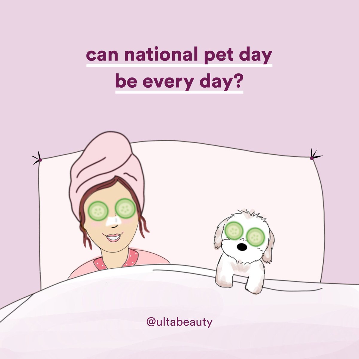 ultabeauty's tweet photo. Mask + pup = Best. Day. Ever.😍🐶 Happy #NationalPetDay! Reply with a pic of your furry friends 🐾 https://t.co/rsnxSllpcg
