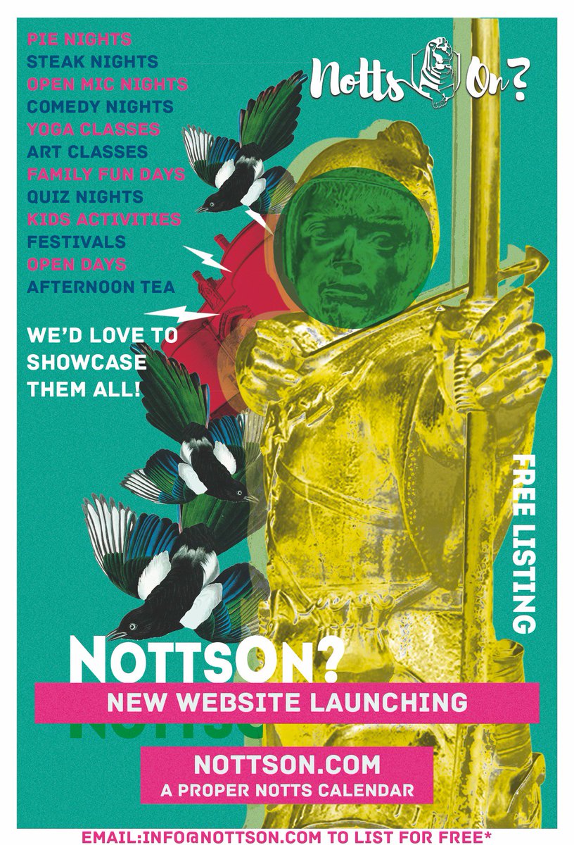 notts_on's tweet photo. Exciting News, https://t.co/o0znnT6NGM is nearly ready to launch! For more info on how to list your event for FREE drop us an email at info@nottson.com we'd love to hear from you #nottson #whatsoninnotts #nottingham #event #nottsgrub #lovenotts #robinhood #gerrit_in_ya_tabs 🦆✌️ https://t.co/ZuXZV845H7