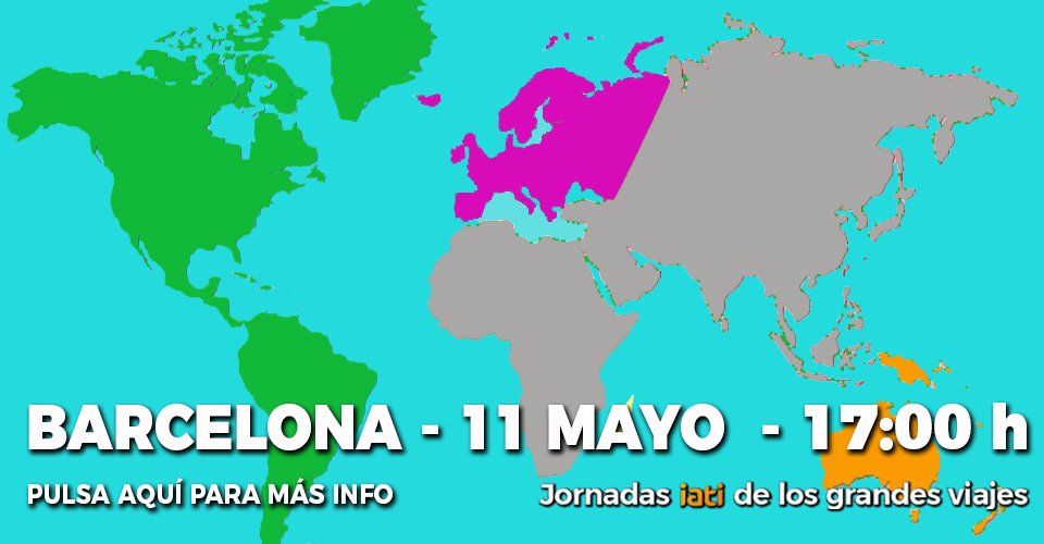 En las #iatiJGV de #Bcn tendremos una mesa redonda 👊 en la que  Ainara Álvarez <a href="/2femmesen2cv/">2 Femmes en 2CV</a>, Eva Serra <a href="/eveblowup/">Eva Serra</a> y Cristina Romagosa <a href="/CrisTraveller/">Cristina Romagosa</a>  <a href="/ahoratocaviajar/">Ahora toca viajar</a> hablarán de cómo es viajar por América, Oceanía y Europa 🌏 ¡Súper interesante! bit.ly/2UdnvFQ