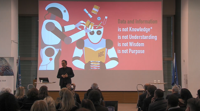 ilo's tweet photo. With access to unlimited information, we must learn differently. Emotions, intentions and empathy will be crucial skills to master for the future of work 💬 says @gleonhard 

But how do we live with robots? 🤔 

Watch for more 🔗 https://t.co/DVD4MwsOob

#ILO100 https://t.co/OBJPz6RNAo