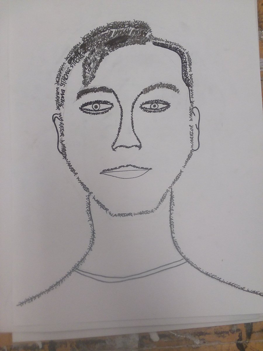 artedwith_coler's tweet photo. My students are doing so good so far!They had to find an article off of the USA today website and create a portrait using only text!And this is an intro class. https://t.co/O3ArspnnoZ