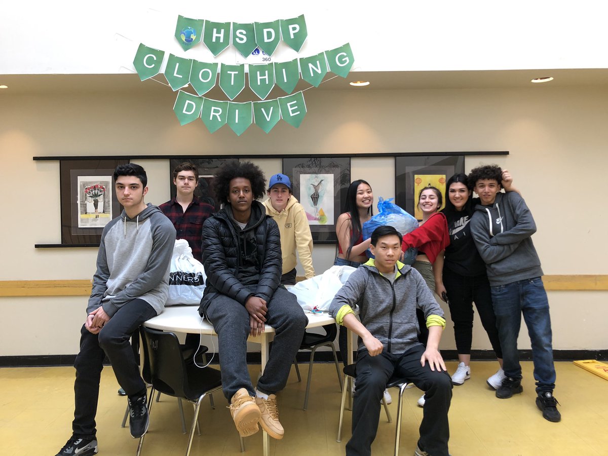 Harbord’s marketing students are setting up for day 2 of the clothing drive. <a href="/tdsb/">Toronto District School Board</a> #SustainableFashion #clothingdrive