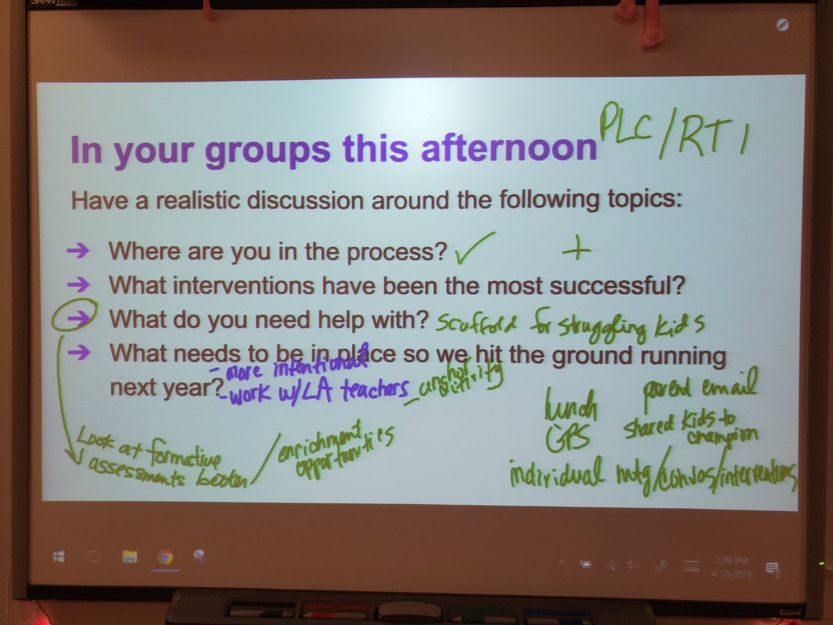 LSMS teachers spent the afternoon on 4/10/19 discussing systemic interventions aimed at ensuring ALL students master essential course outcomes. I was encouraged by the great conversations I heard amongst our social studies teachers!