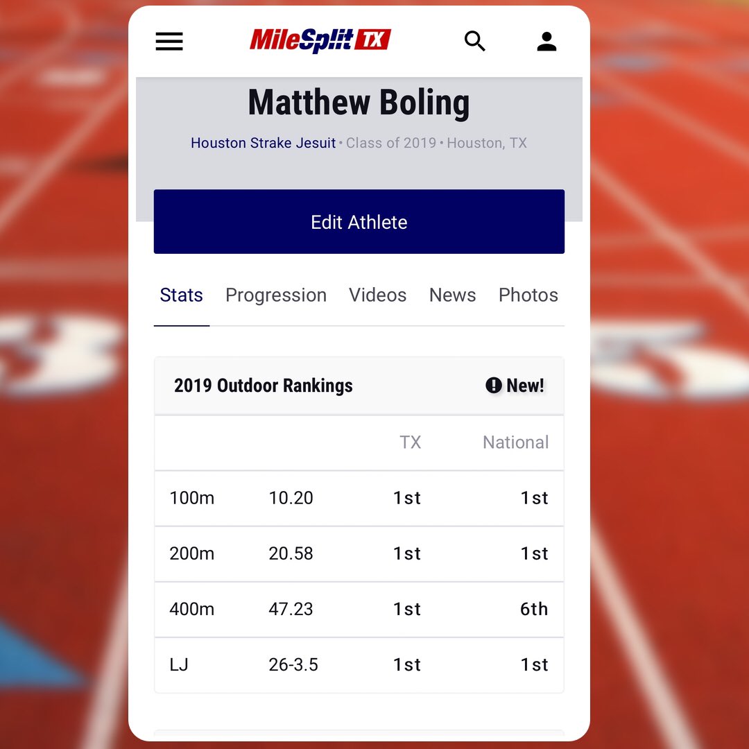 💢New💢 state and national rankings added to MileSplit athlete profiles!