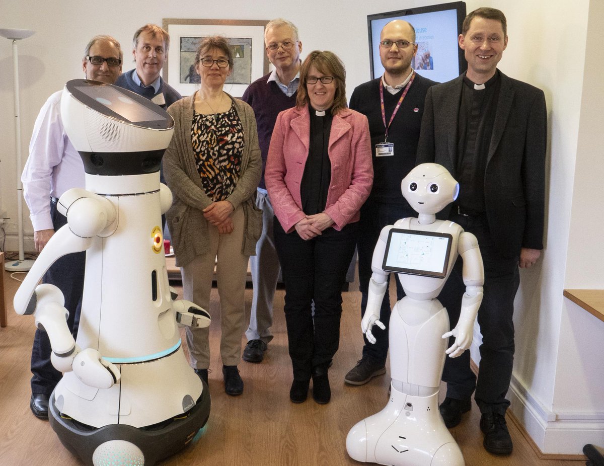 resident_robots's tweet photo. We took the #StAlbans #vicars to the lab last week! Members of @diostalbans visited @UniofHerts Robot House to discuss #robotics #research and #faith:
https://t.co/cMKDqrEJhL
#UHRobotics https://t.co/Rl3rSZgfBQ
